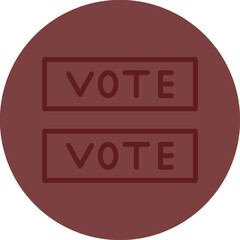 Voting Sticker Vector Line Maroon Circle Maroon