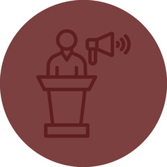Campaign Manager Vector Line Maroon Circle Maroon