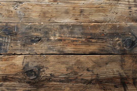 A simple wooden surface with visible dirt stains and marks, emphasizing the texture and age of the material.
