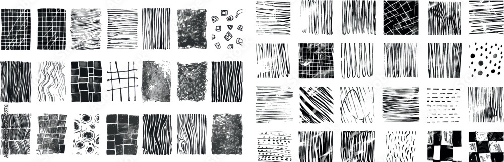 Fototapete doodle grid with crosshatch scratches. messy monochrome scratch art technique. isolated work.