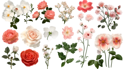 15 Types of Flowers on Transparent Background, Best Graphic Resources