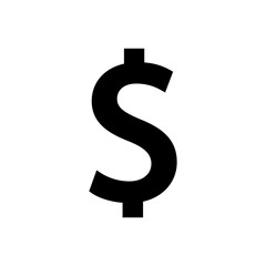 Naklejka premium $ US dollar logo icon in generic style. USD money sign symbol