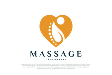 Massage logo design templates creative concept Premium Vector
