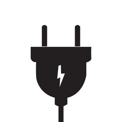 Electric plug vector icon on white background. Electrical cord or cable. Electric power.eps10