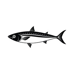 a silhouette of a fish mackerel illustration
