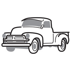 simple illustration of a vintage pickup car