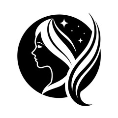 beauty care logo design silhouette vector art illustration