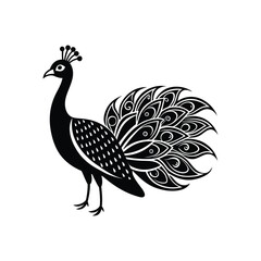 a silhouette of a peacock illustration 