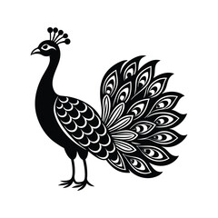 a silhouette of a peacock illustration 
