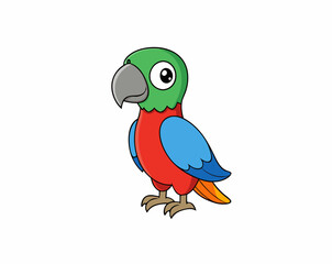 Colourful vector illustration of a parrot, ideal for digital and print projects, featuring vibrant feathers and intricate details.