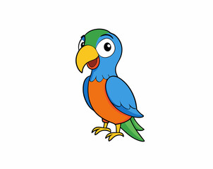 Colourful vector illustration of a parrot, ideal for digital and print projects, featuring vibrant feathers and intricate details.