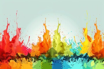 Abstract Colorful Paint Splashes
