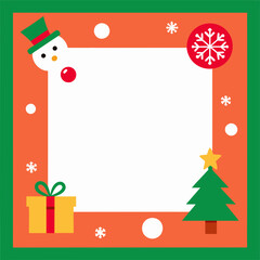 christmas frame square illustration