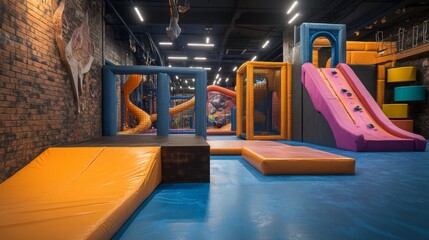 Zero-g parkour course, floating obstacles