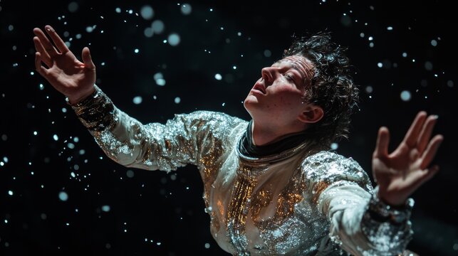 Zero-g escape artist performance, space Houdini show