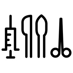 Surgical equipment icon in thin line style vector illustration graphic design