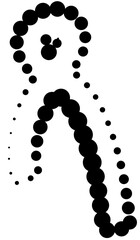 Line dotted halftone shape, waves, swirl, curve