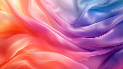 Obraz premium Abstract fabric background with flowing, colorful waves resembling silk. Soft textures and vibrant hues blend seamlessly for a dreamy effect