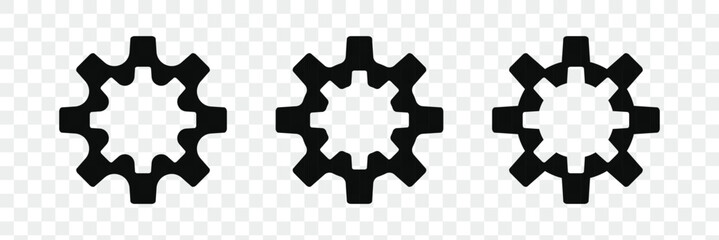 Black settings icon. Cogwheel symbol. Gear wheel vector linear icon for use in any purpose. Setting vector icon set. Eps 10.