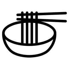 Noodle icon in thin line style vector illustration graphic design