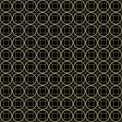 Elegant Black and Gold Geometric Pattern with Interlocking Circles