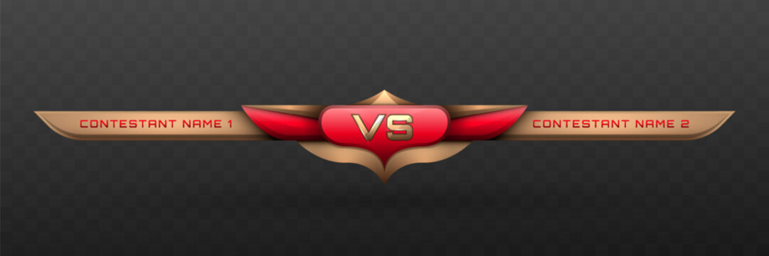 Versus Lower Third in Fantasy Gold and Red for Esports, Gaming, and Sports Broadcasts