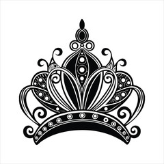 A fancy tiara fit for a princess black vector