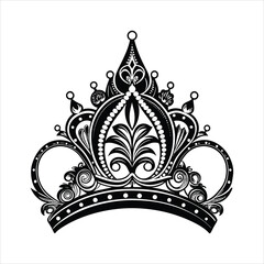 A fancy tiara fit for a princess black vector
