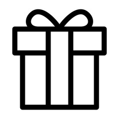 Gift icon in thin line style vector illustration graphic design