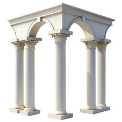 Naklejka premium Detailed Classical Column Arches on Transparent Backdrop – Great for Architectural and Heritage Designs