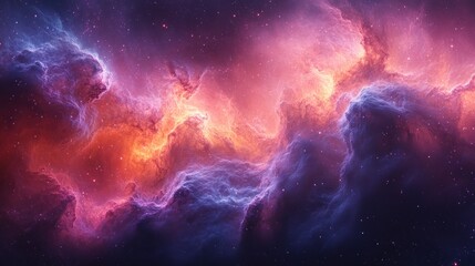 Fototapeta premium Cosmic Nebula - A Symphony of Colors