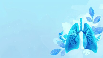 Protection and assistance for lungs against diseases with a blue design and space for text