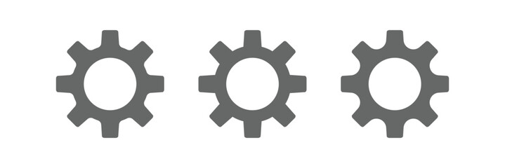 Setting icon. Gear icon. Gear set simple glyph web symbol.