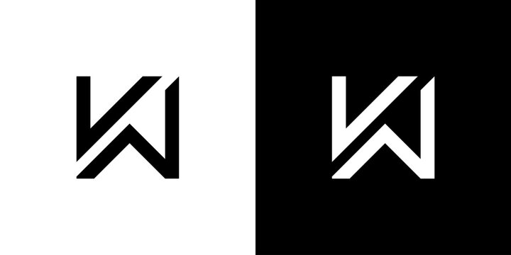KW WK letter logo vector monogram icon design business