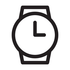 Watch icon in thin line style vector illustration graphic design