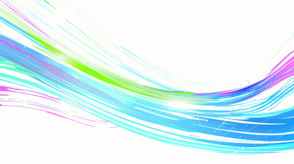 Fototapeta premium Abstract background with colorful lines and light stripes on a white backdrop, featuring a rainbow of colors, elegant curves, dynamic lines, and a light green-blue gradient, professionally designed in