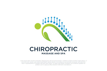 Massage logo design templates creative concept Premium Vector