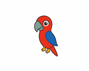 Colourful vector illustration of a parrot, ideal for digital and print projects, featuring vibrant feathers and intricate details.
