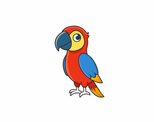 Colourful vector illustration of a parrot, ideal for digital and print projects, featuring vibrant feathers and intricate details.