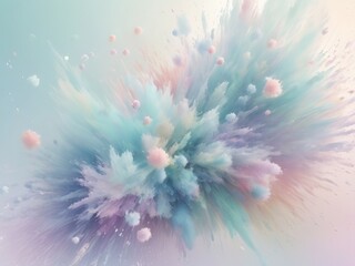 Obraz premium Abstract pastel explosion on light background with copy space