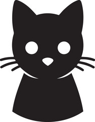 Silhouette vector illustration of cat sitting gracefully with its tail curled around its paws.