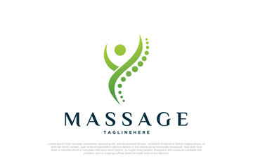 Massage logo design templates creative concept Premium Vector