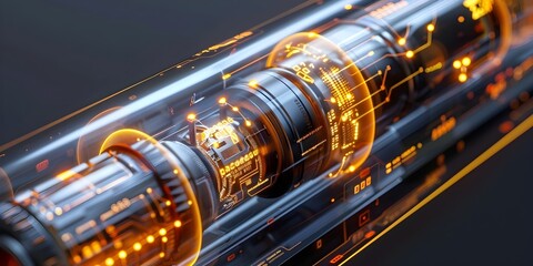 Tubular High Tech Gadgets Packaging with Golden Composition and Illuminated Design