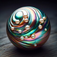 58 21 Peacock pearl Multicolored pearls with iridescent hues rem