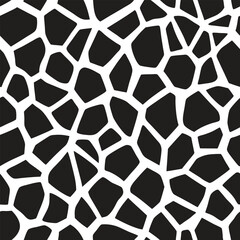 Black and White Giraffe Pattern Seamless Vector