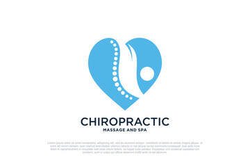 Massage logo design templates creative concept Premium Vector