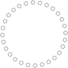 Stars various arranged in a circle. Decoration elements