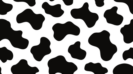 Black and White Dairy Cow Pattern Seamless Vector
