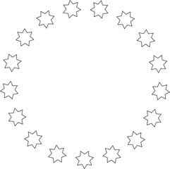 Stars various arranged in a circle. Decoration elements