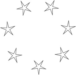 Stars various arranged in a circle. Decoration elements